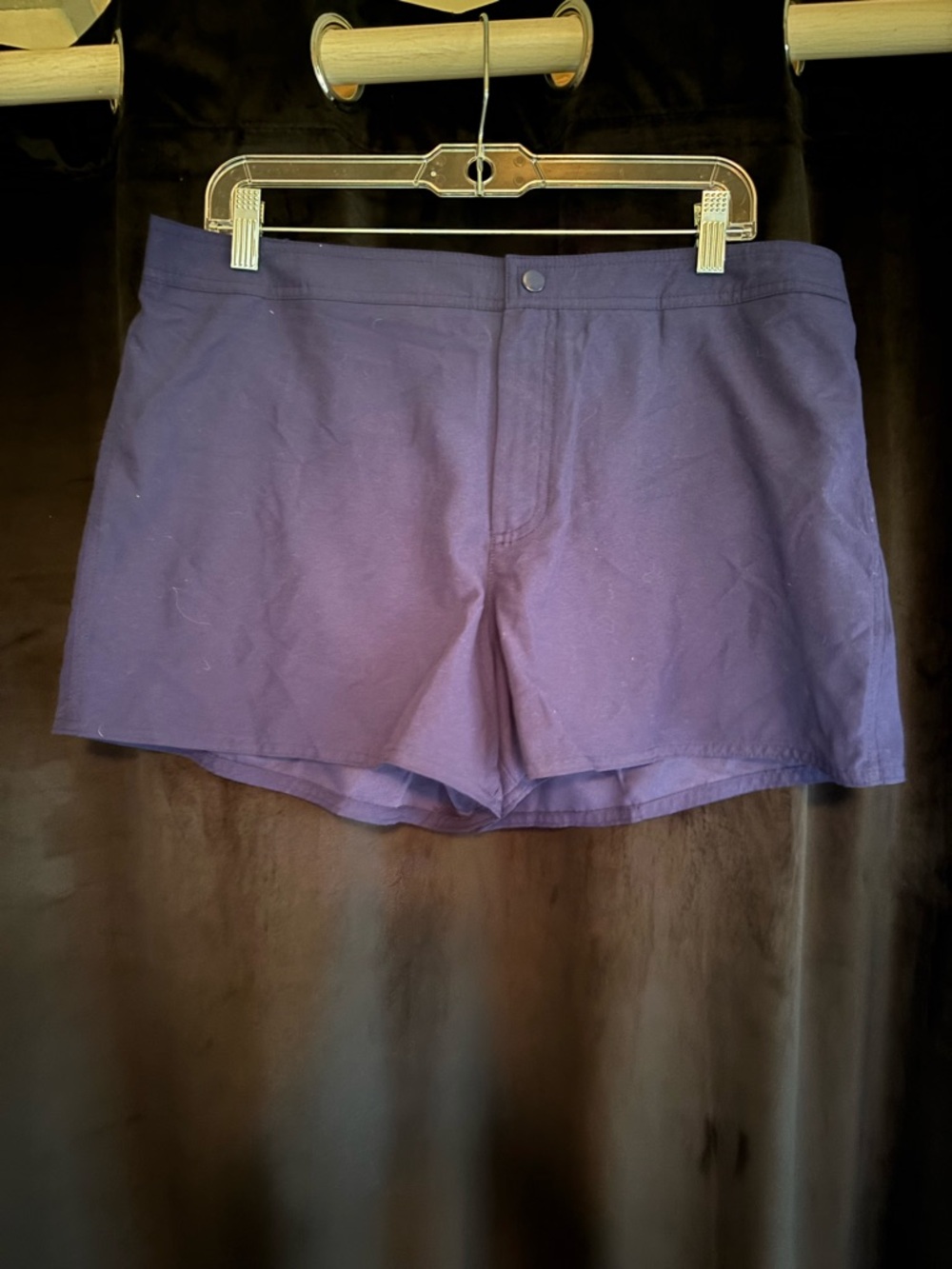 Jag Jeans Short Flat-Front Navy Blue Cotton Shorts